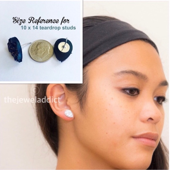 3 for 15🎀purple blue Faux Druzy teardrops - Picture 3 of 3